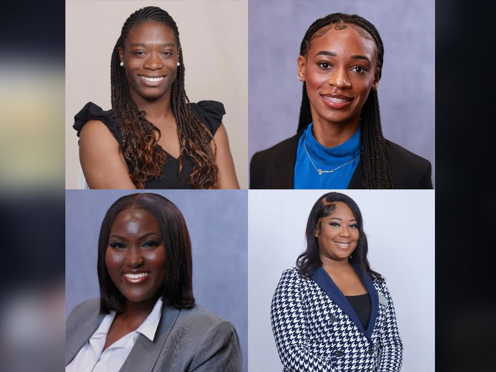   Miracle Kalu (top left), Garriona Lucas (top right), Nehmie Firmin (bottom left), and Brianna Piquion (bottom right). 