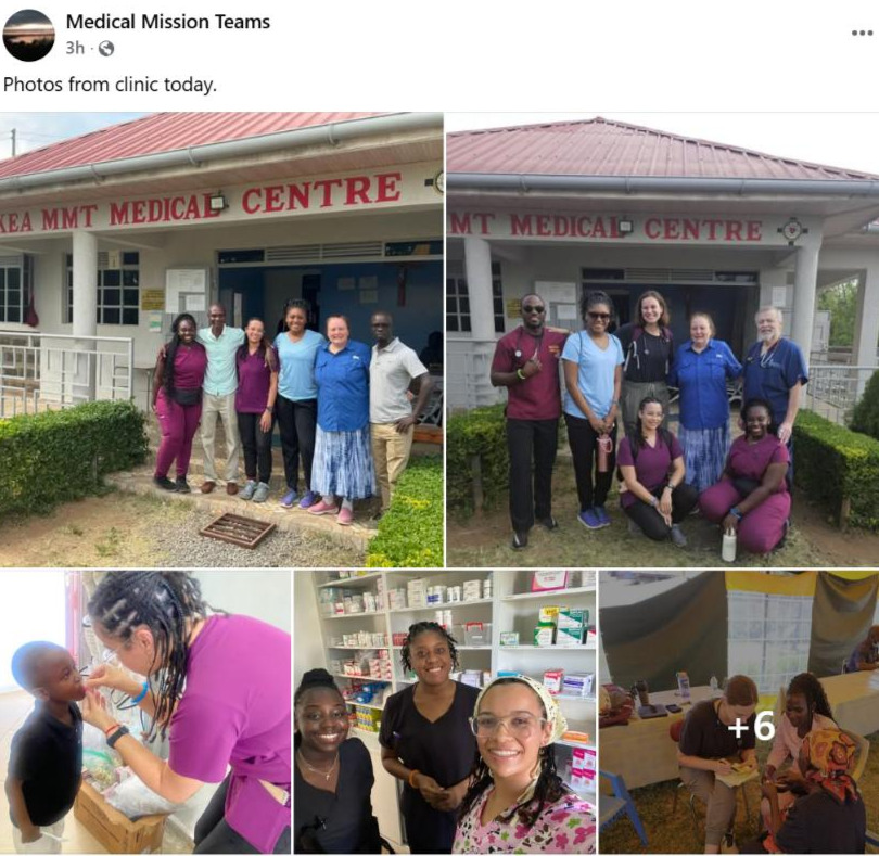 Medical Mission Teams FB Post of Medical Clinic