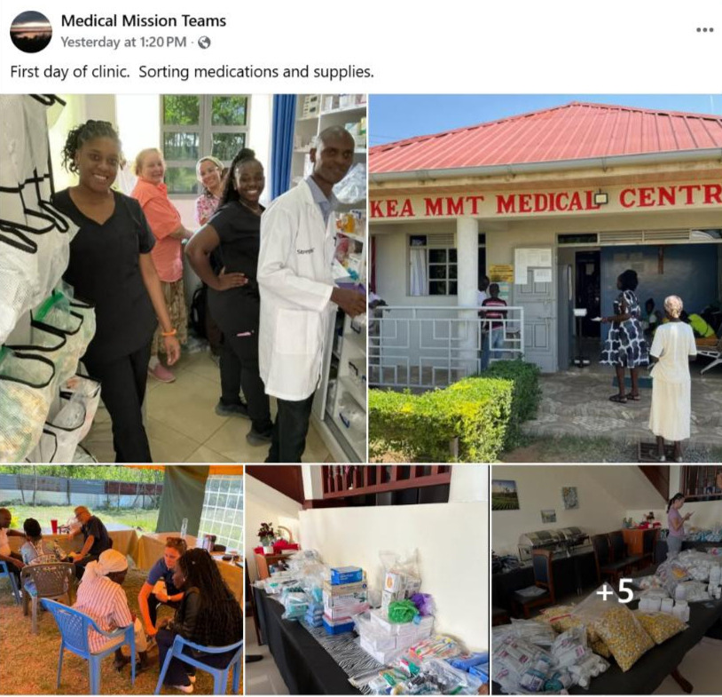 Medical Mission Teams FB Post of Medical Clinic